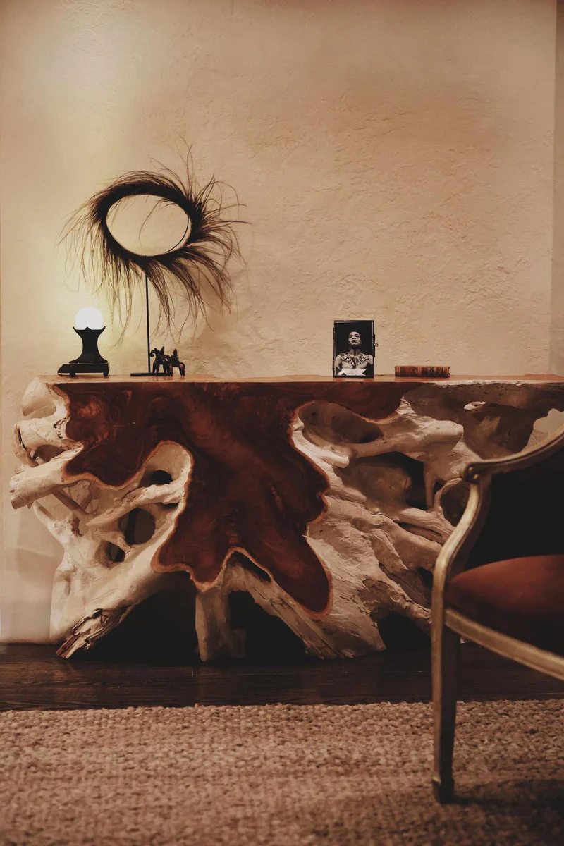 Organic Erotic — sculptural driftwood interior
